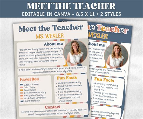 Chic Boho - Meet The Teacher Template, Teacher Introduction, Back To ...