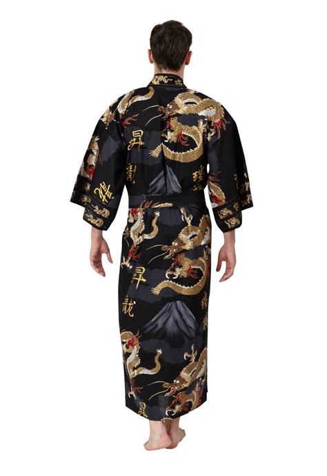 Stunning black kimono robe for men - Beautiful Robes