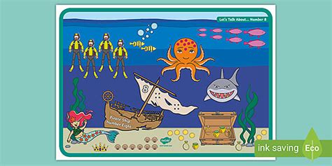 👉 Talk About Number 8 Maths Poster