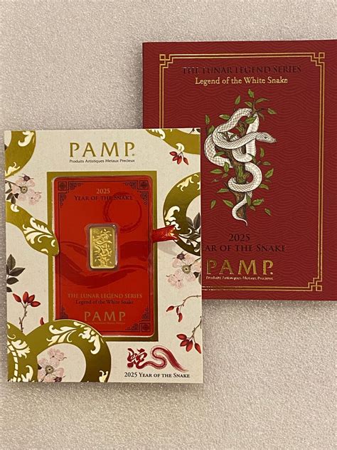 Pamp Suisse, 2025 Lunar White Snake 5 Gram Gold Bar in display box - MK ...