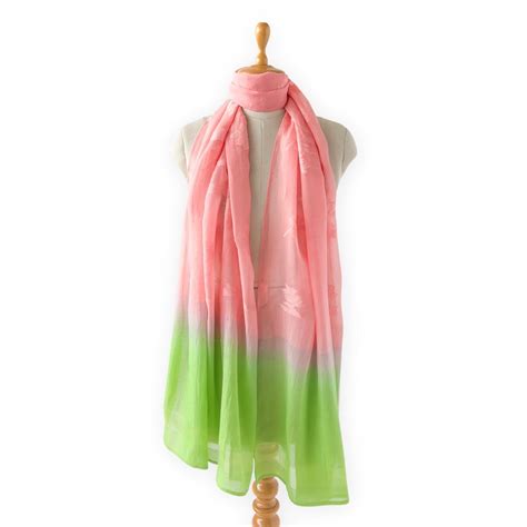 Peach & Light Green Shaded Mul Organza Dupatta – Fabric Pandit