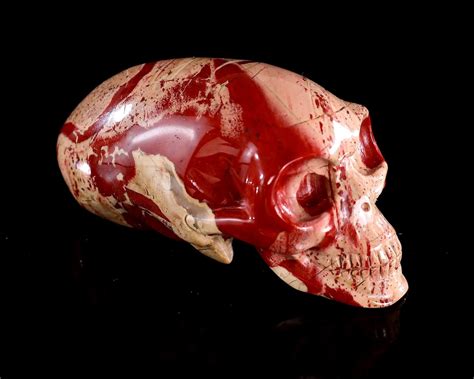 Red Jasper Alien Skull Sculpture: Hand-carved Crystal Home Decor (3.9 ...