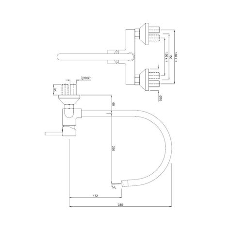 Jaquar Wall Mounted Regular Kitchen Sink Mixer Florentine FLR-5165 with ...