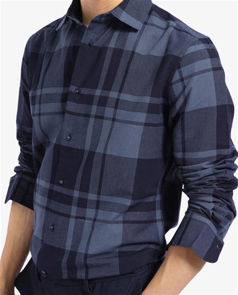 Rare Rabbit Men Planos Dark Grey Cotton Fabric Full Sleeve Regular Fit