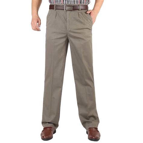 Wyobmus Men's Dress Pants Relaxed Fit Hidden Expandable Waist Suit ...