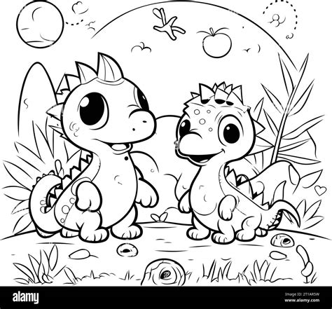 Cute Dinosaur Coloring Page