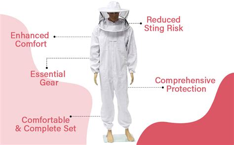 ANP BEE Full Body Beekeeping Suit with Hand Gloves and Round Removable ...