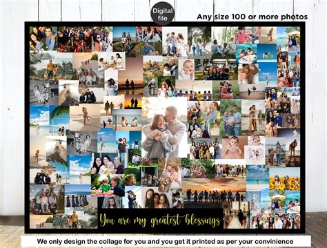 Family Big Collage Frame With 100 Photos, Parent's Wedding Anniversary ...