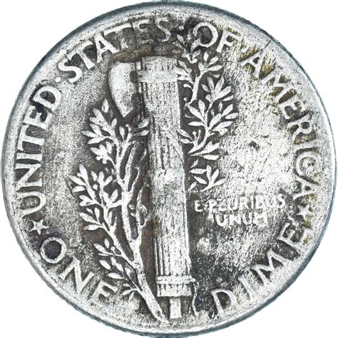 Coin, United States, Mercury Dime, Dime, 1944, U.S. Mint, Philadelphia