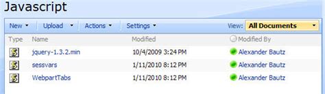 Tutorial Webpart JavaScript 的图像结果