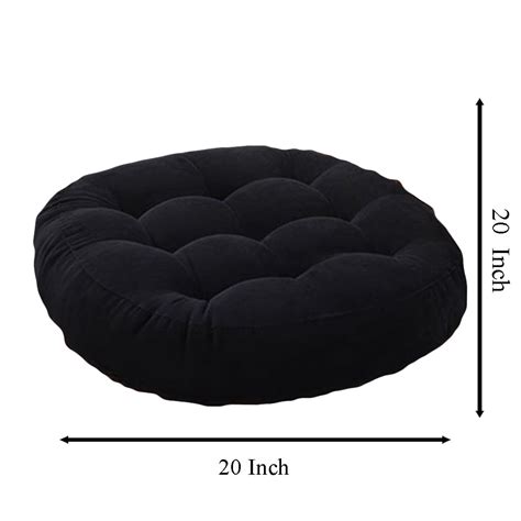 Round Floor Cushions Black – The Purple Tree