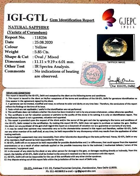 6.49 Ratti Natural Ceylonese Pukhraj Stone with Govt Lab Certificate ...
