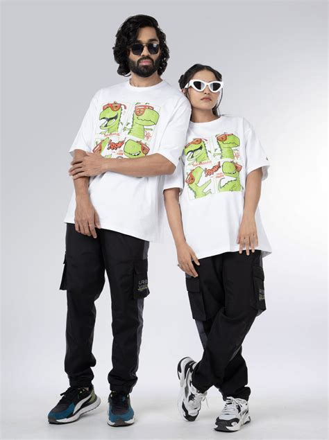 Brothersaurus – White Unisex Oversized T Shirt – UnderHood