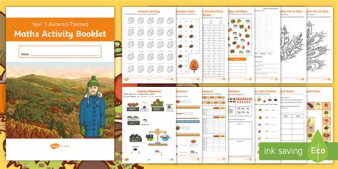 Year 3 Autumn-Themed Home Learning Maths Activity Booklet