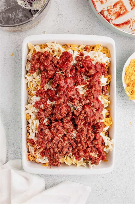 Cheesy Hamburger Noodle Casserole l Beyond Frosting