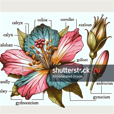 Flower Diagram Labeled Parts Calyx Corolla AI-generated image ...
