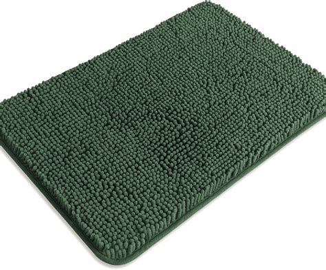 Amazon.com: PureSwan Dark Green Bathroom Rugs – Absorbent and Washable ...