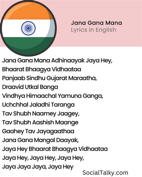 Jana Gana Mana Lyrics in English (Facts and History of National Anthem ...