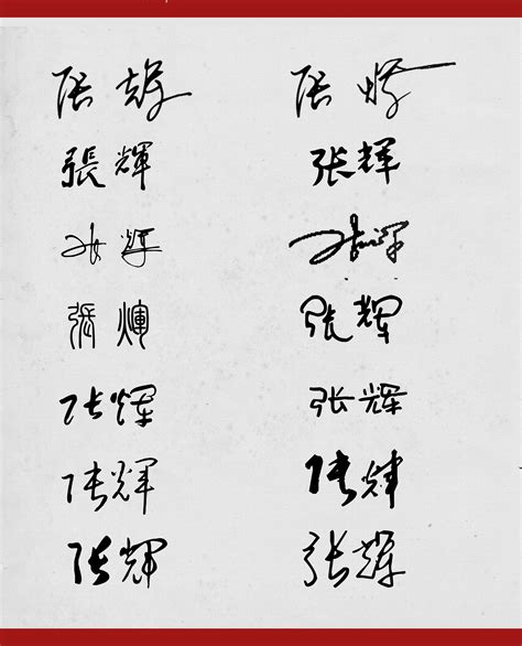 张辉的艺术签名和数字签名_百度知道