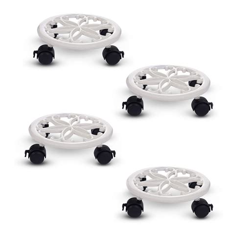 Sharpex Metal Caddy Iron Dolly on Round Rack Rustproof Sturdy Potted ...