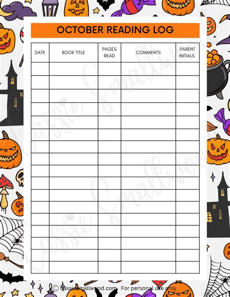 Reading Logs Printable Reading Log