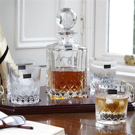 Buy Irish Galway Crystal Square Whiskey Decanter & 4 Glasses Tray Set ...