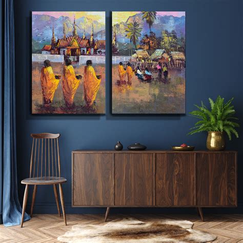 Monks In Village, Set Of 2 – Myindianthings