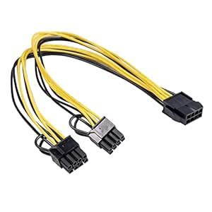 UJEAVETTE PCI Express 8Pin to 2X 8Pin (6+2) Power Supply Cable ...