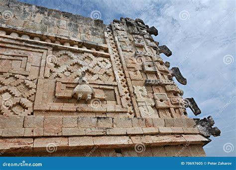 Details of Mayan Puuc Architecture Style - Uxmal, Mexico. Stock Image ...