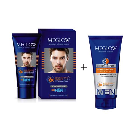 Meglow Fairness Cream 50g with Face Wash 70g For Men Combo - Pack ...