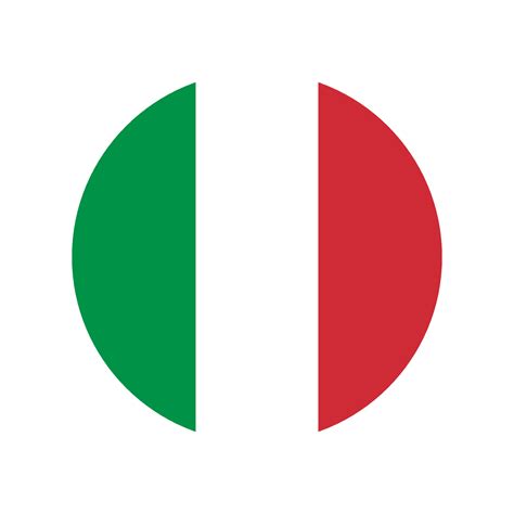 icono de la bandera de Italia en el círculo aislado sobre fondo blanco ...