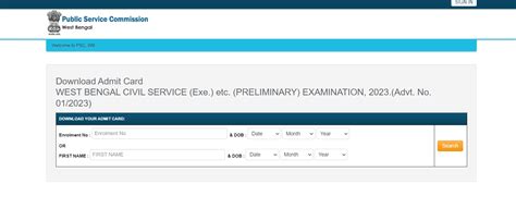 WBCS Admit Card 2023 Out, Download Prelims Hall Ticket Link