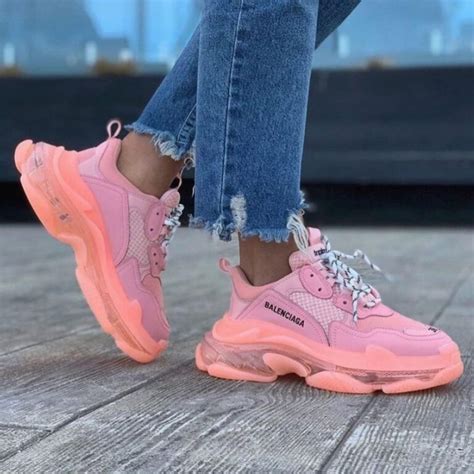 balenciaga ayakkabi sneakers triples pembe ithal