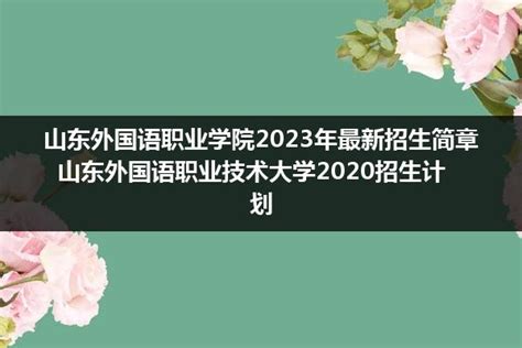山东外国语职业技术大学2022年招生简章_辛老师爱吃鱼-站酷ZCOOL