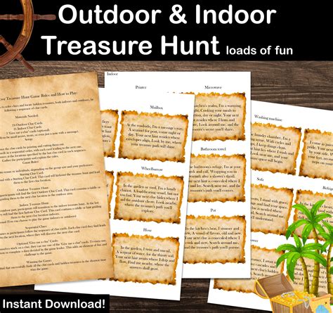 Indoor and Outdoor Treasure Hunt, Birthday Treasure Hunt, Children ...