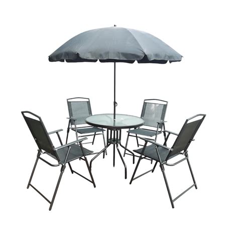Baštenski sto sa 4 stolice i suncobranom Farm FKSS4 | Volim svoj dom