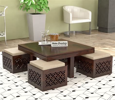 Hariom Handicraft Modern Coffee Table (Rosewood,Semi Glossy,Walnut ...