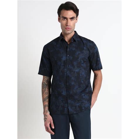 Buy SHOWOFF Men Navy Blue Cotton Floral Shirt Online