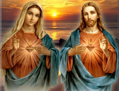 Download Mary And Jesus Sunset Wallpaper | Wallpapers.com