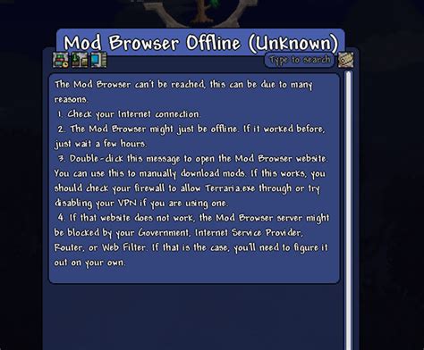 Tmodloader Mod Browser Not Working 的图像结果
