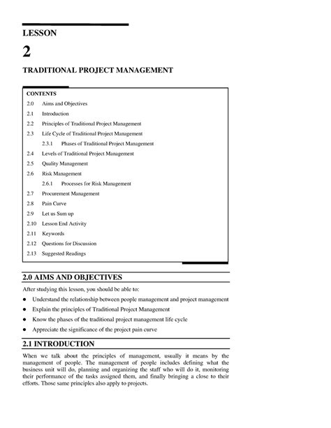 Lesson 02 - SOFTWARE PROJECT MANAGEMENT - LESSON Traditional Project ...