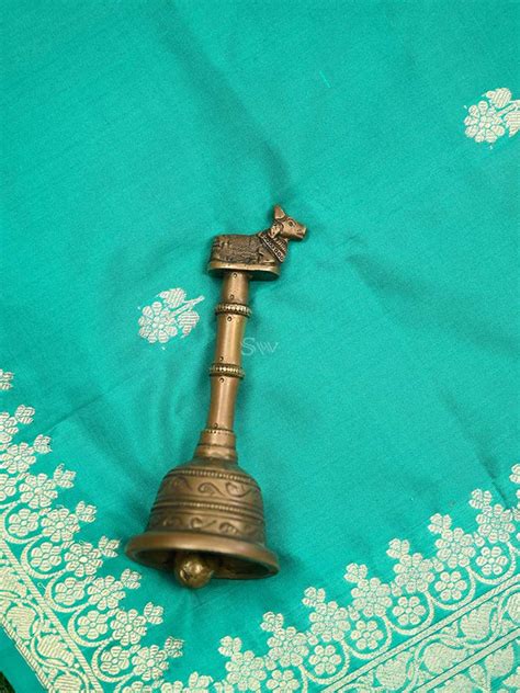 Sea Green Booti Katan Silk Handloom Banarasi Dupatta - Sacred Weaves