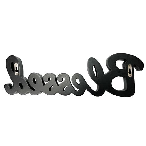 Hanging Black Wood Words Blessed Cut-Out Sign Wall Decor Free Standing ...