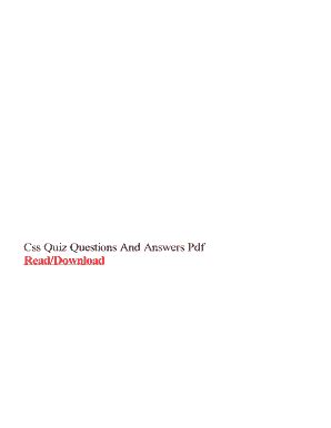 Fillable Online Css Quiz Questions And Answers Pdf Fax Email Print ...