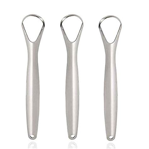 Tongue Scraper Cleaner Surgical Grade Stainless Steel (Pack of 3 ...