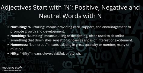 Adjectives Start with `N`: Positive, Negative and Neutral Words with N ...