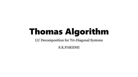 Image result for Thomas Algorithm Applications