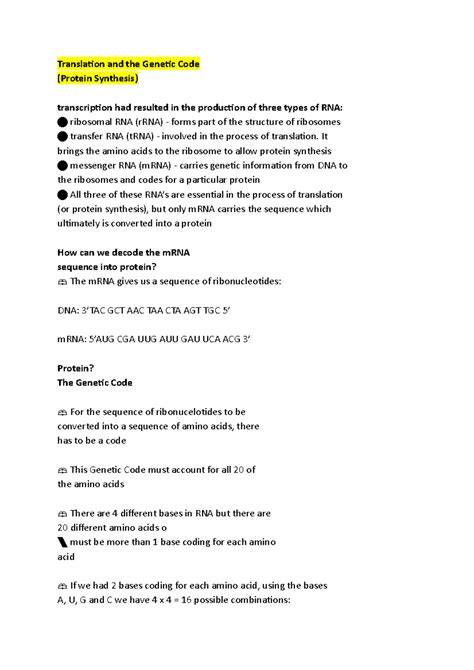 Image result for Translation Genetic Code