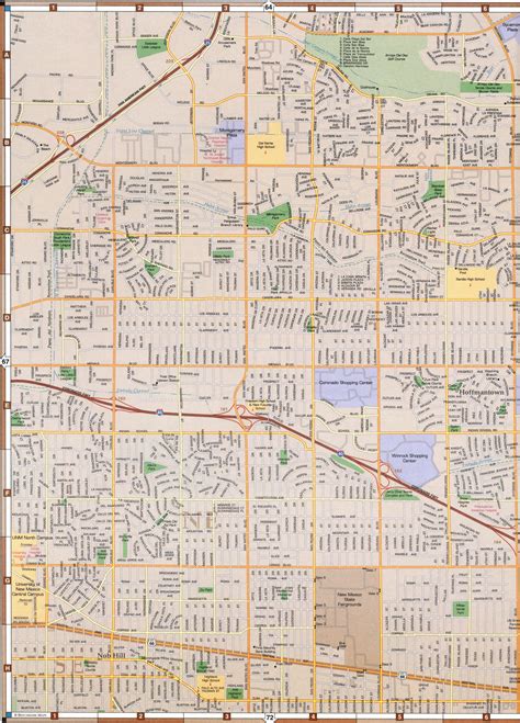 Detailed road map of Albuquerque with street names - us