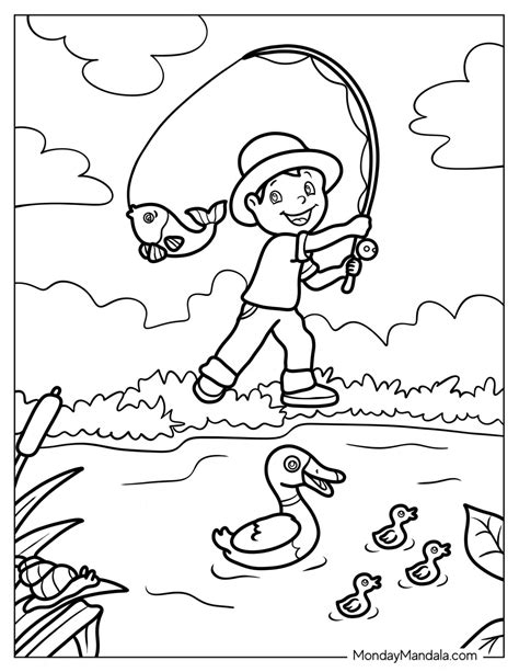 20 Fishing Coloring Pages (Free PDF Printables)